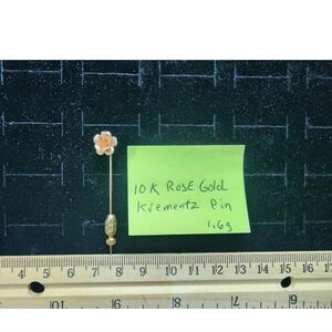 Vintage 10k Gold Krementz Flower Stick Pin Lapel Hat Marked/Tested+